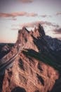 Mountain Range Under Beige Sky