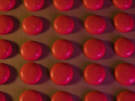 uncooked macarons in the kitchen 