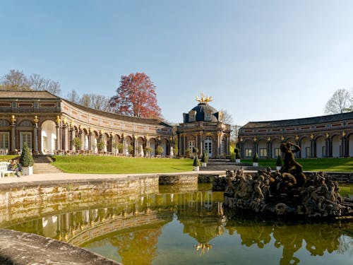 Free Eremitage Palace and a Pond in Bayreuth, Germany Stock Photo