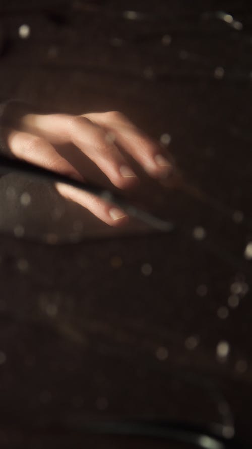 Free Blurred Fingers behind Window Stock Photo