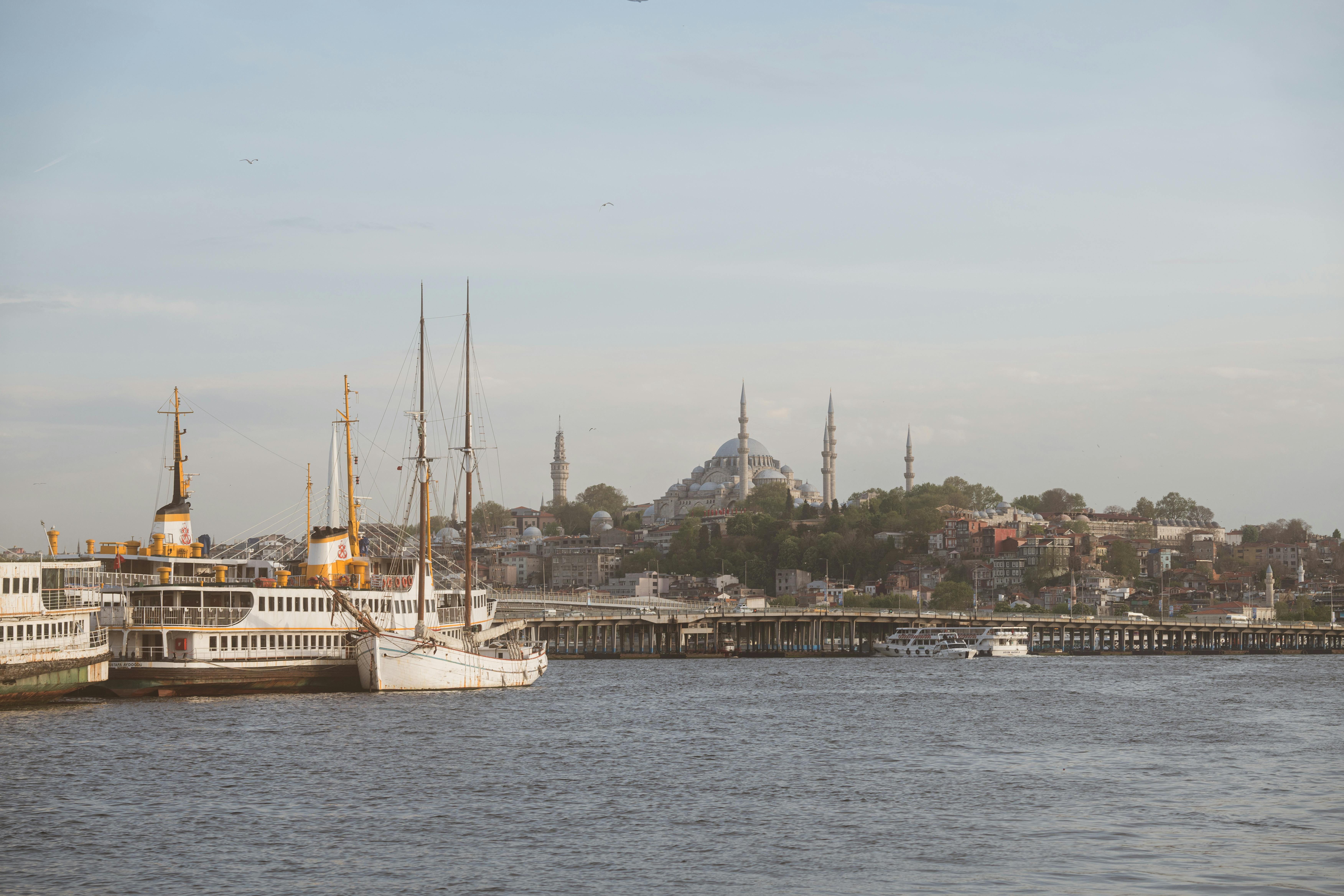 Galata Bridge And Hagia Sophia In Istanbul · Free Stock Photo