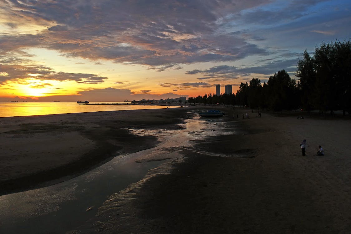 Scenic View Of Ocean During Sunset