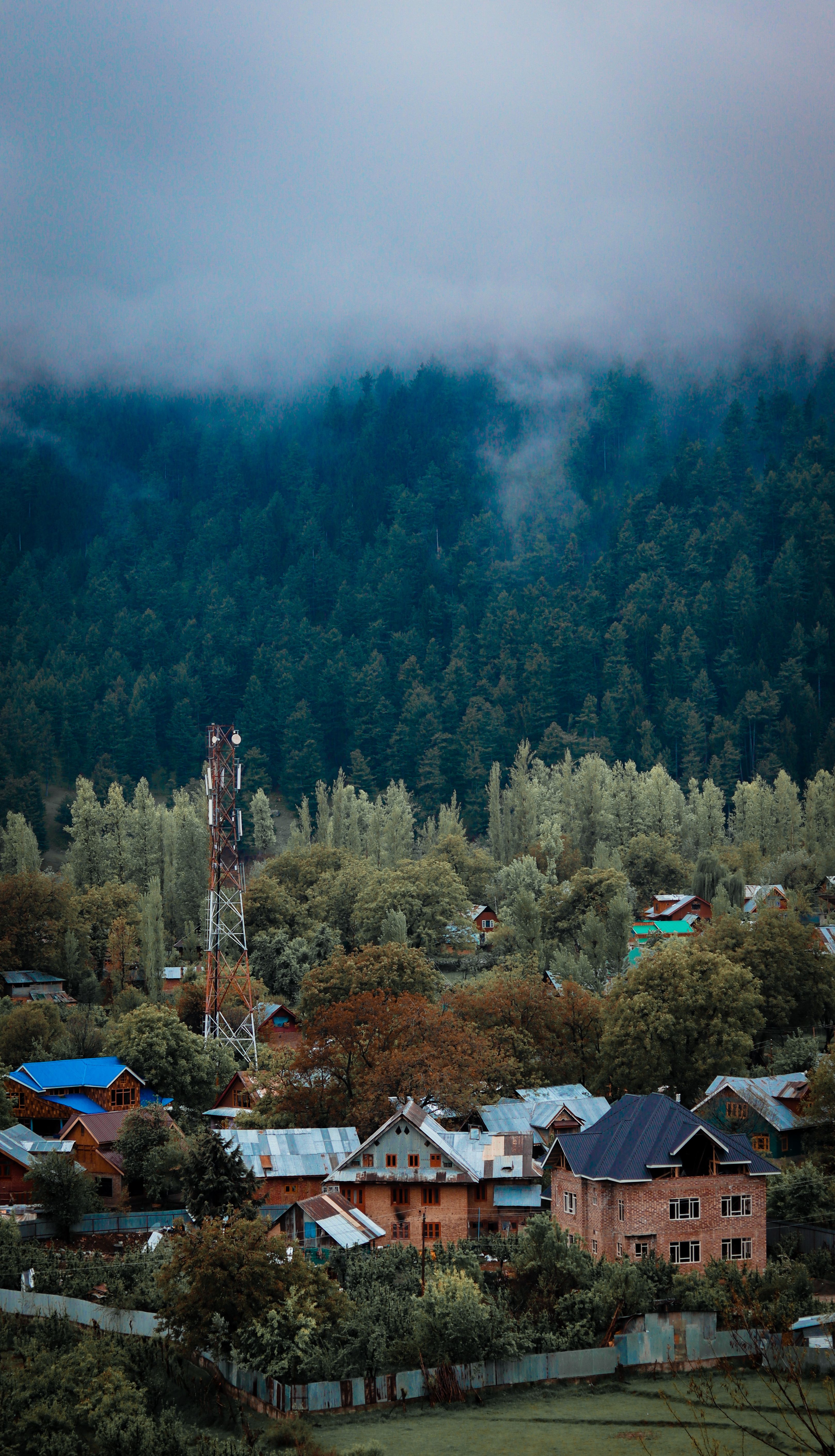 Aerial View of a Town in the Valley · Free Stock Photo