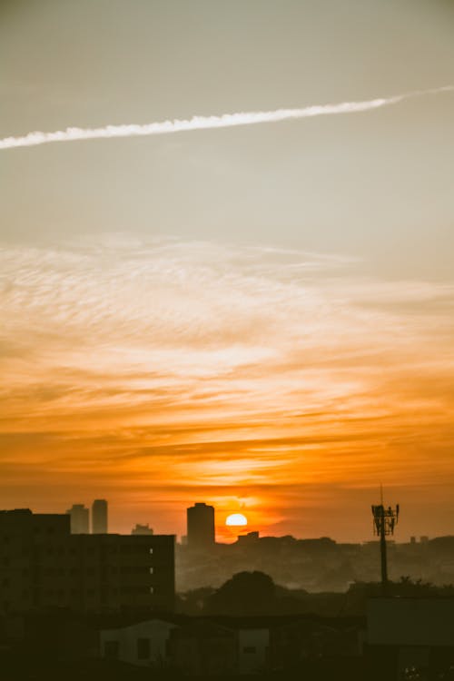 Scenic View of the Setting Sun 