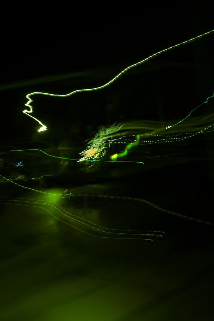 Blurry Abstract Green Lines