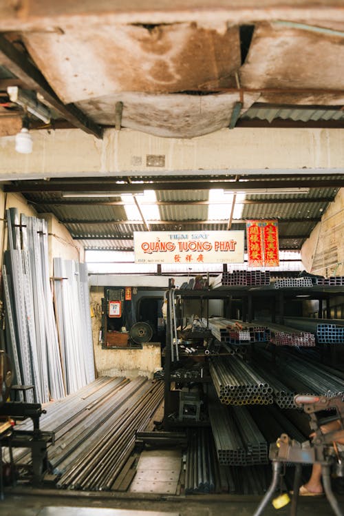 Steel Components in a Factory 