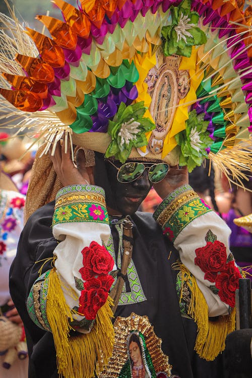 Man in Traditional, Colorful Plume