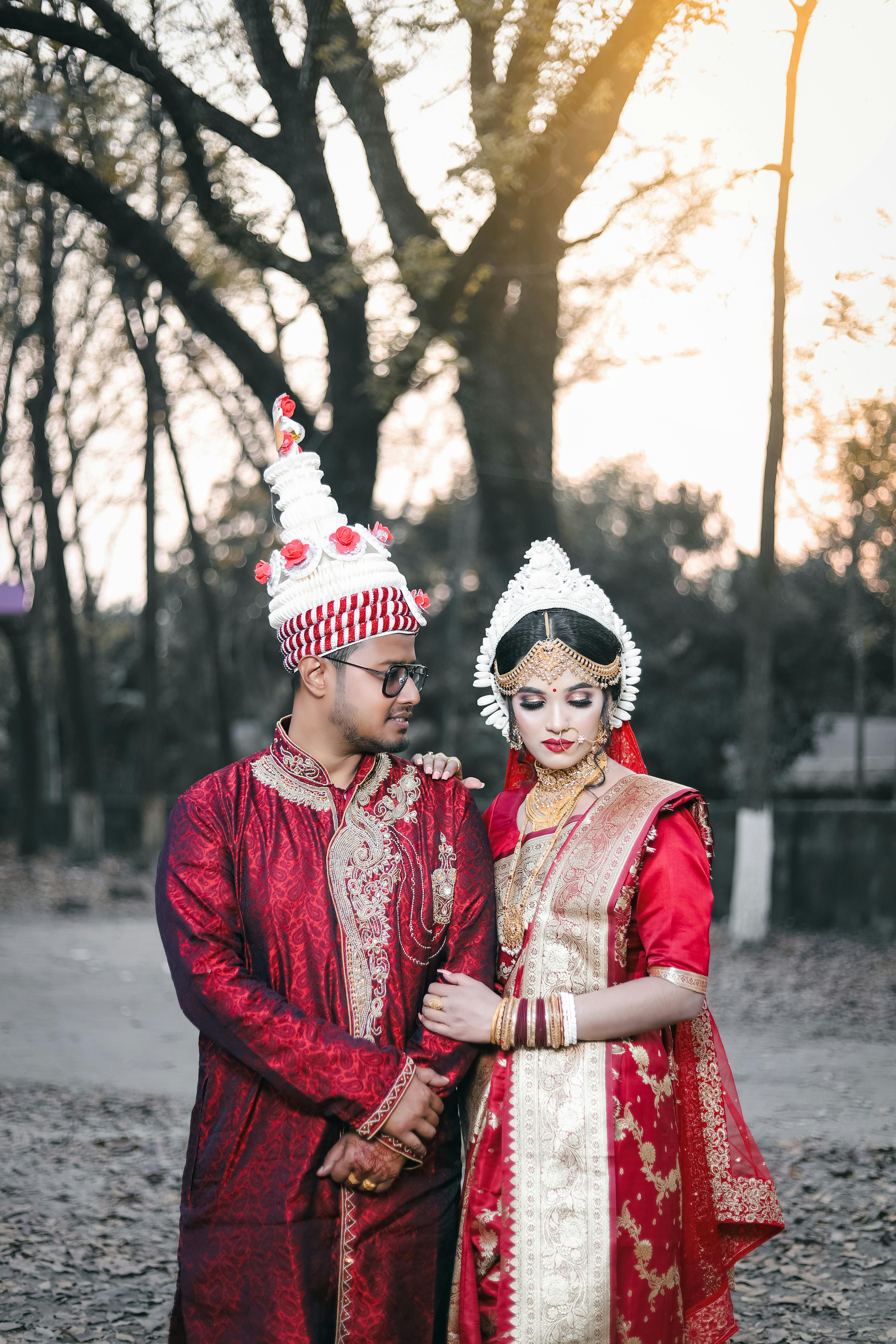 Beautiful Woman Posing in Traditional Indian Wedding Dress · Free Stock  Photo