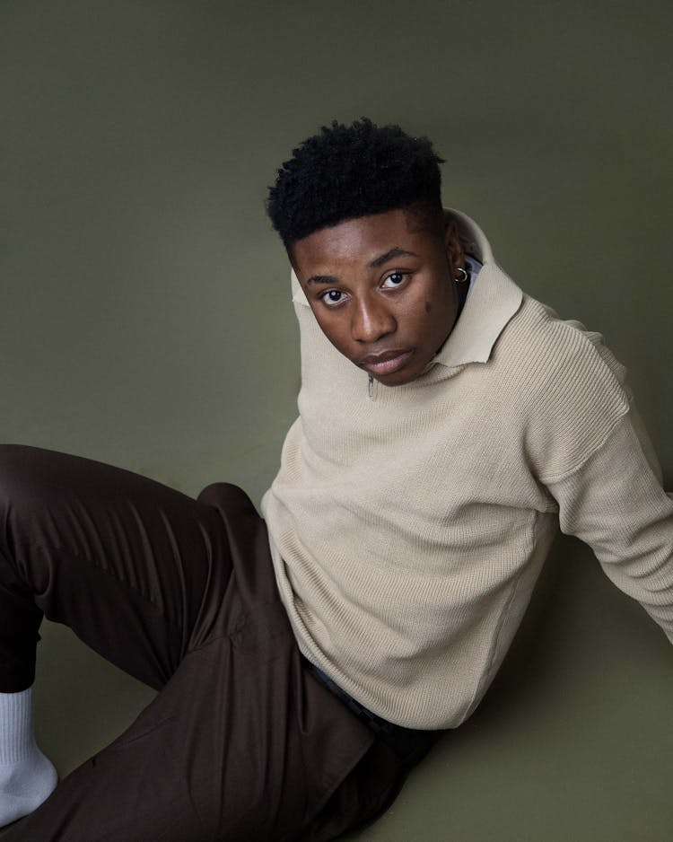 Stylish Man Posing In Studio