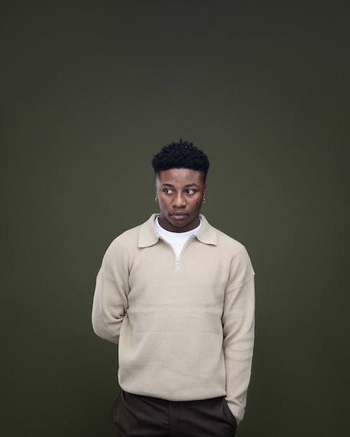 Young Man Posing in Studio