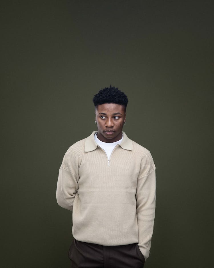 Young Man Posing In Studio