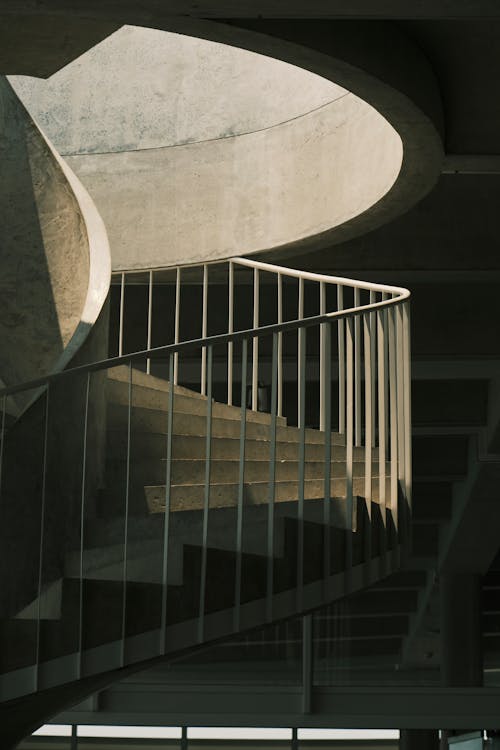 Spiral Staircase in a Concrete Building 
