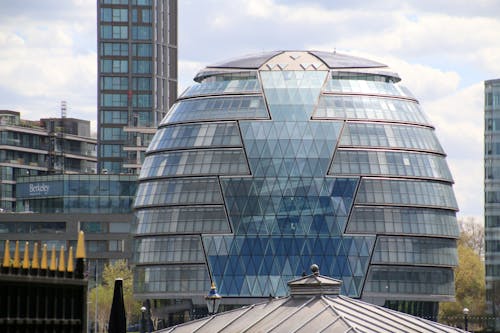 Facade of the City Hall in London, England 