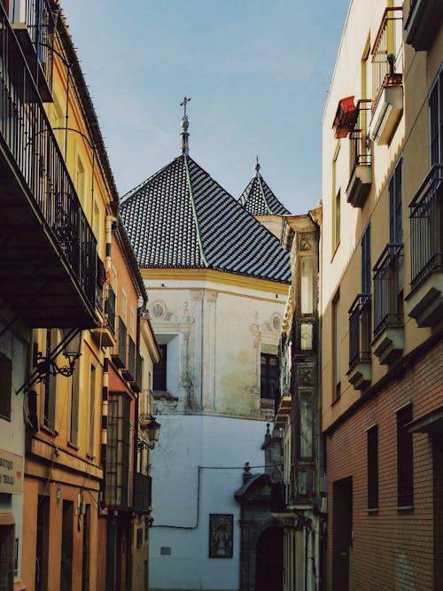 Photo of a Church at the End of the Street