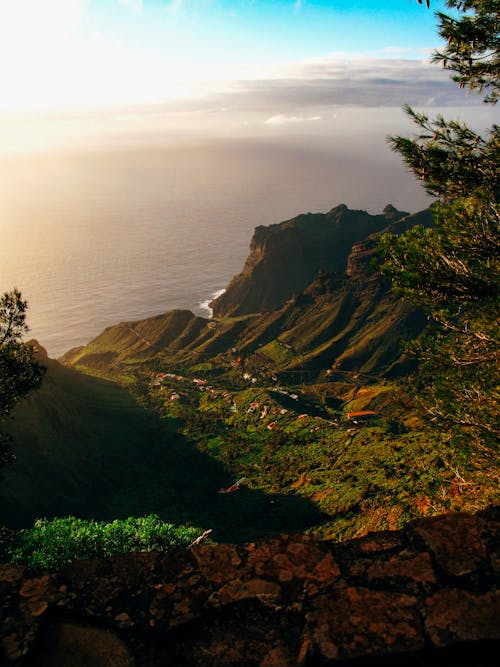 High-angle Photography of Mountain Beside Mountain