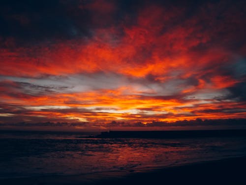 Gratis Pemandangan Indah Laut Saat Matahari Terbenam Foto Stok