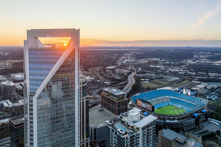 550 South Tryon Skyscraper Near Bank Of America Stadium In Charlotte, North Carolina, USA