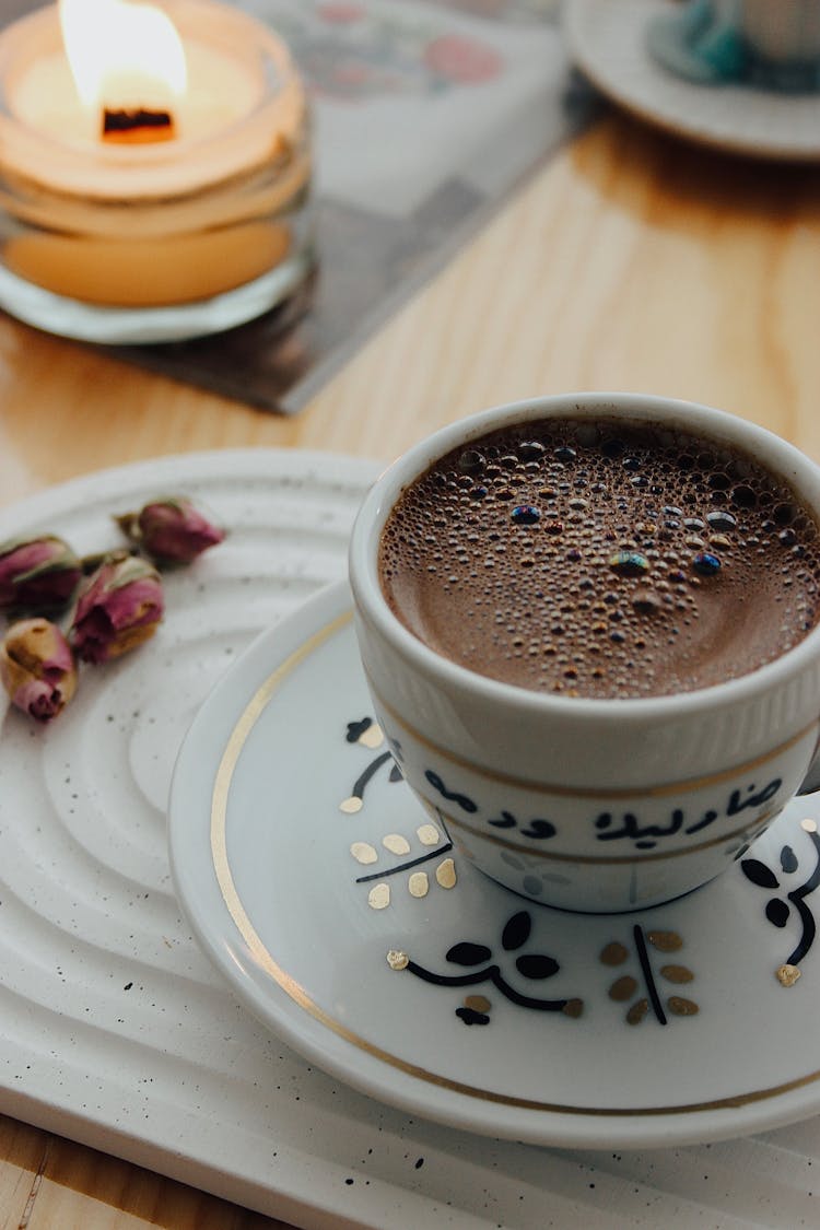 Floral Ornate Cup Of Espresso