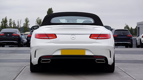 White Mercedes-Benz SL500 in Back View