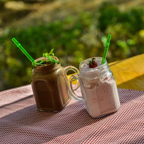 Foto stok gratis milkshake, stroberi