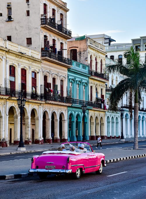 Vintage Pink Cabriolet in City