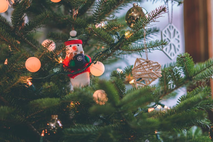 Snowman Decor On Christmas Tree