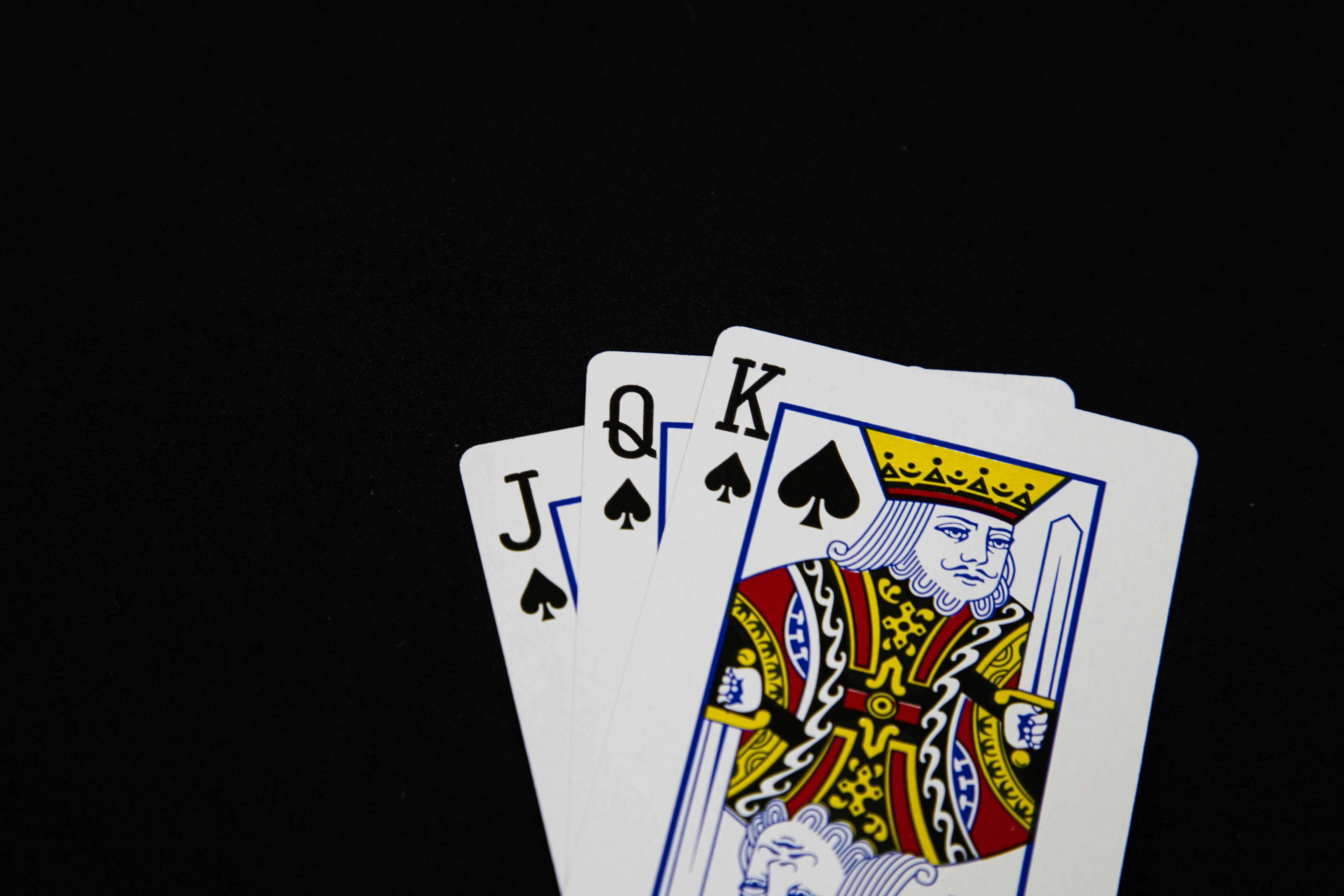 playing card on black background