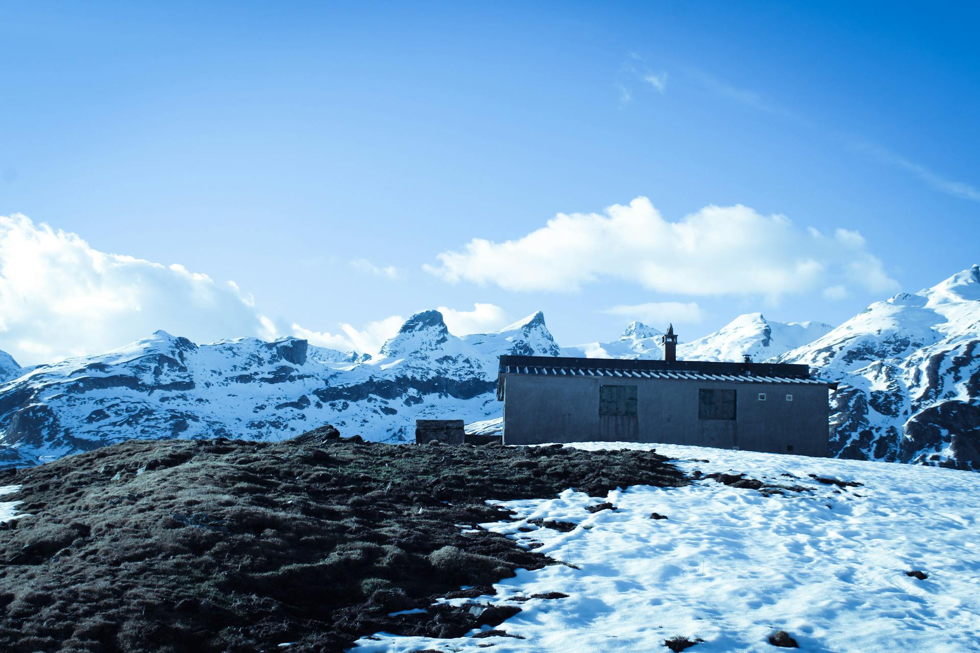 A Shed in Snowy Mountains