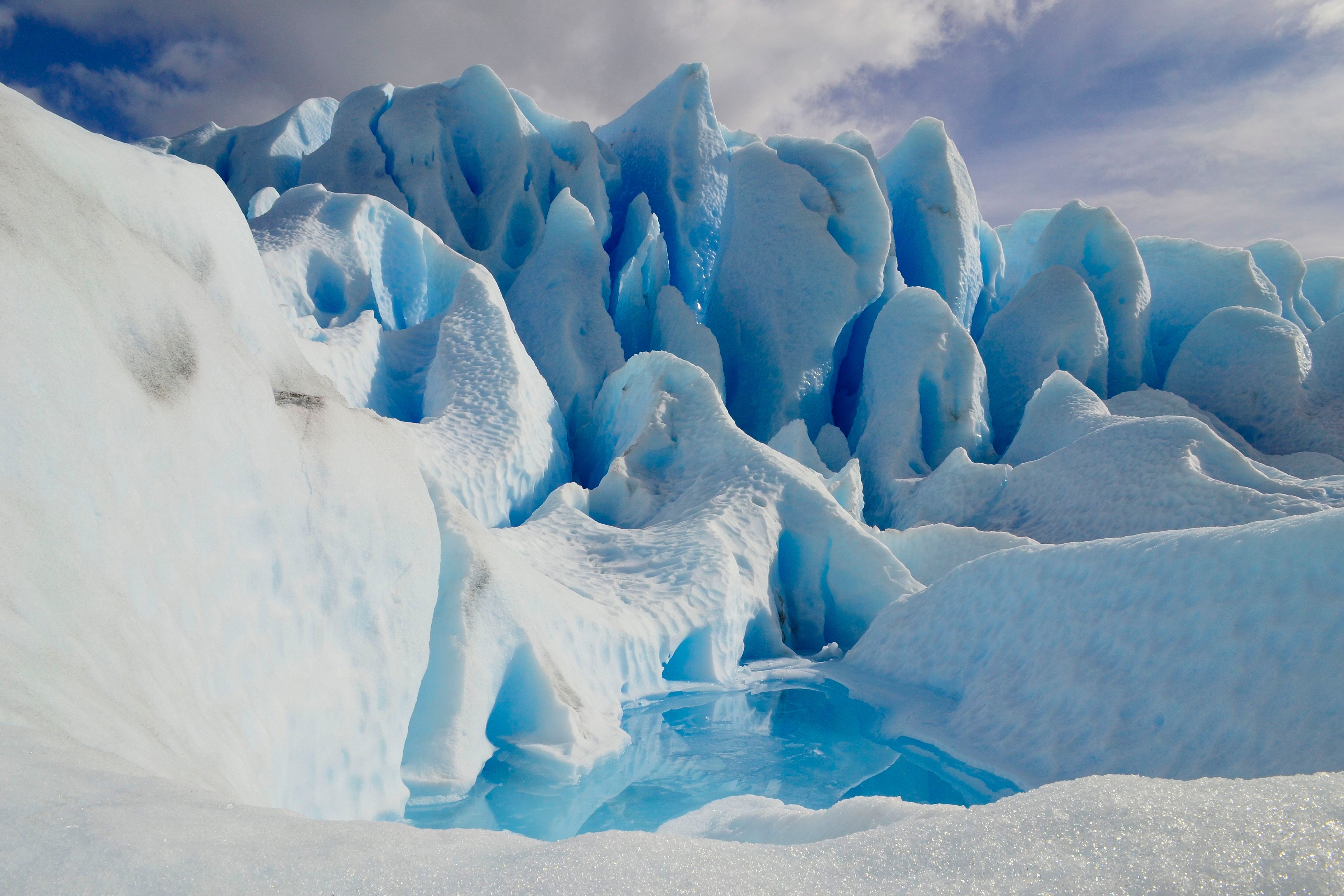 Captivating view of striking ice formations in Patagonia's glacier landscape.