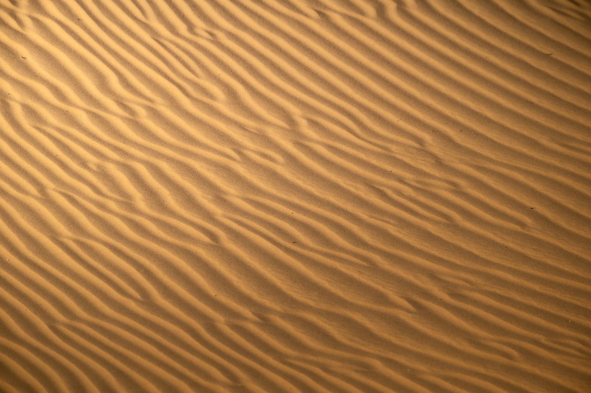 Aerial view of wind-rippled sand dunes, photo by Zetong Li on Pexels