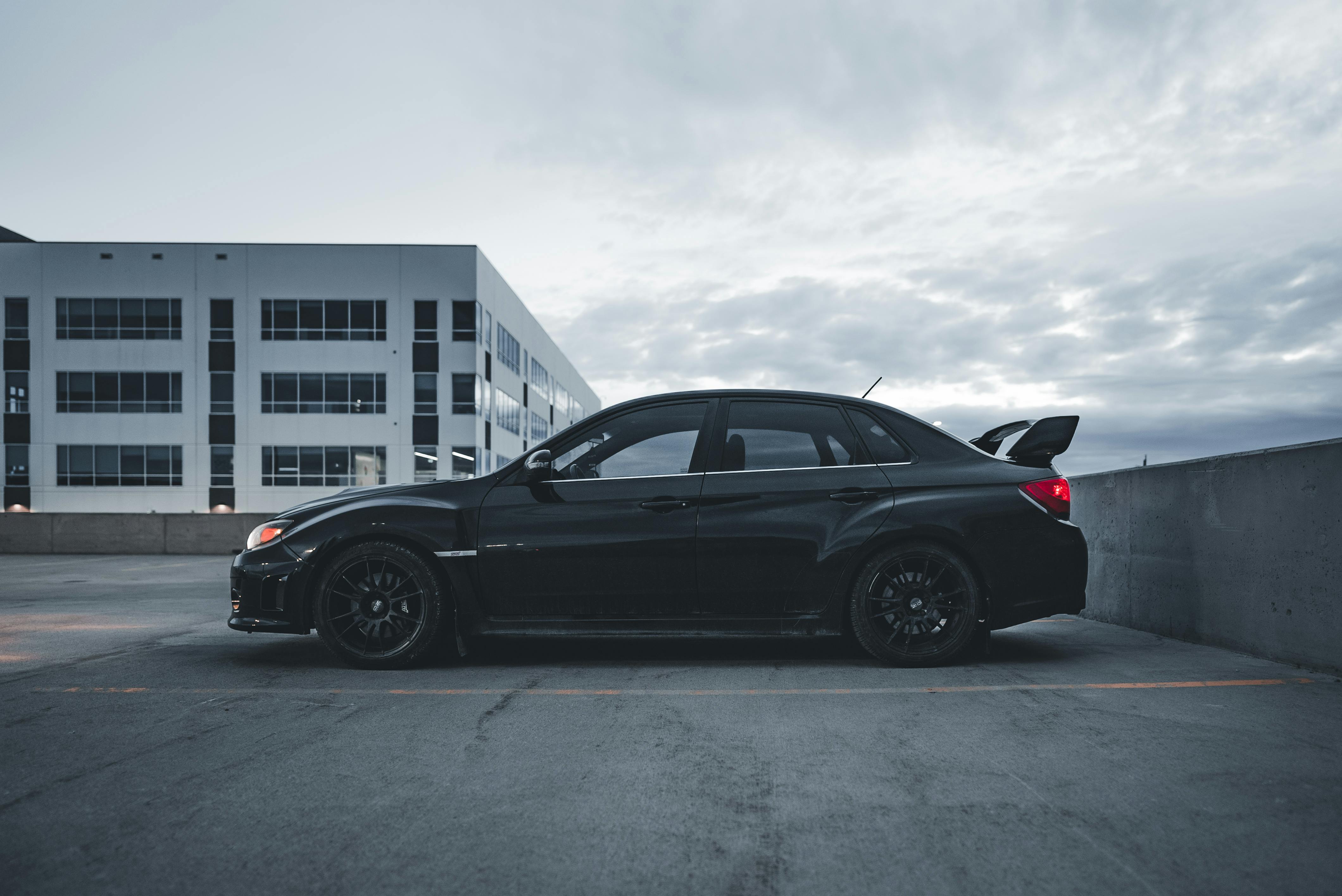 Black Subaru Impreza WRX on Parking Lot · Free Stock Photo