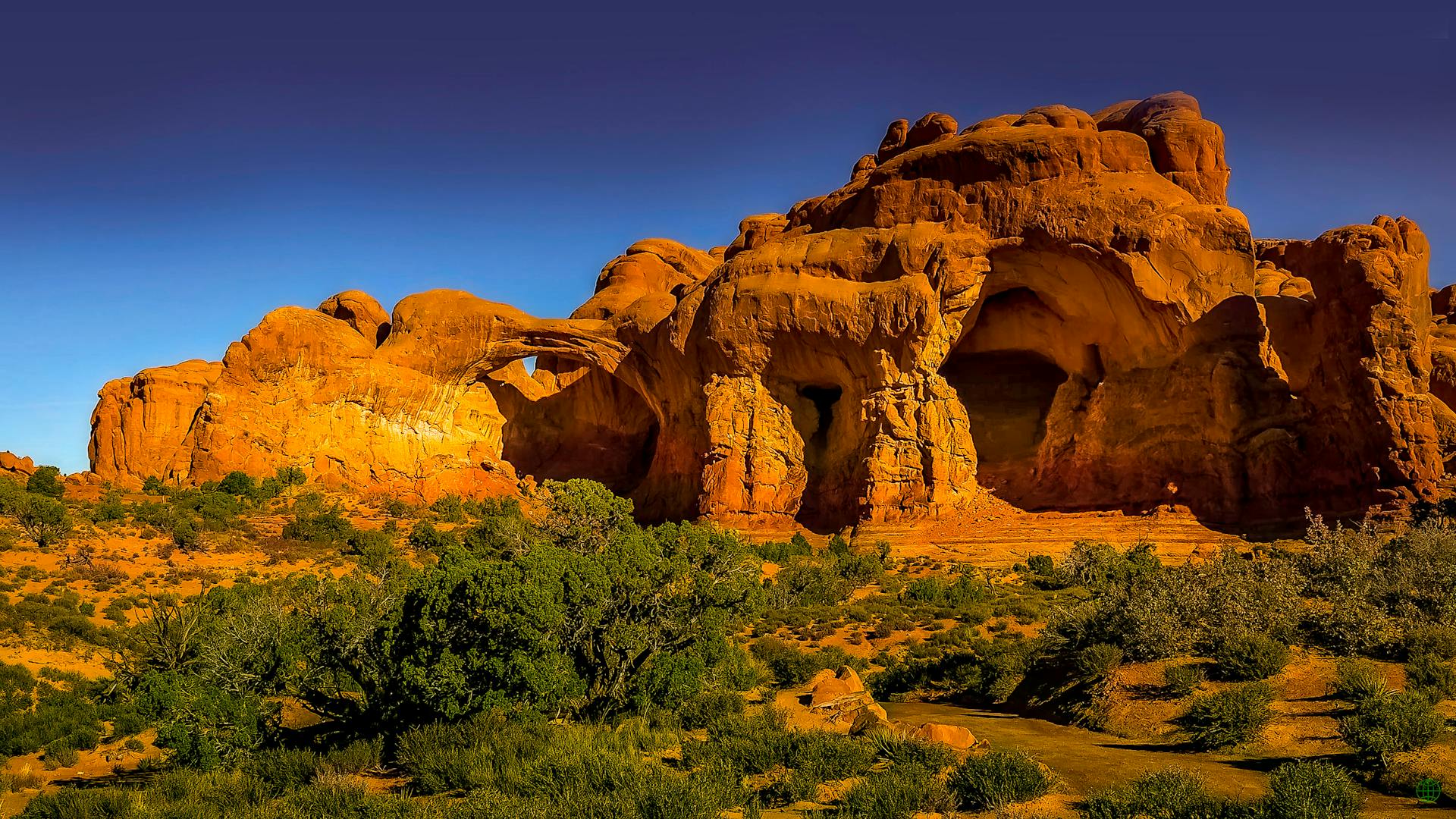 The Double Arch Rock Formation in Utah