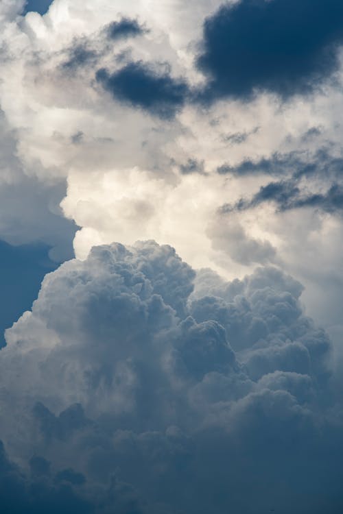 View of Layers of Clouds and Blue Sky 