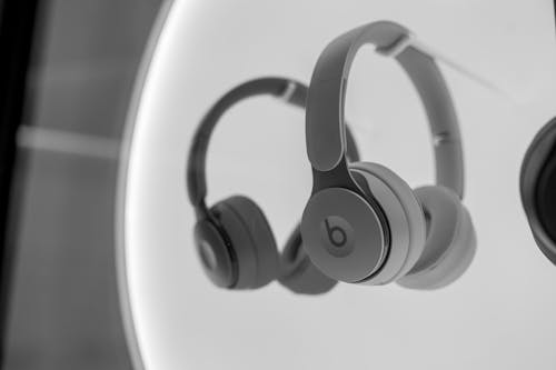 Headphones in Black and White
