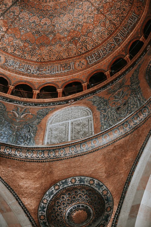 The dome of a mosque with intricate designs