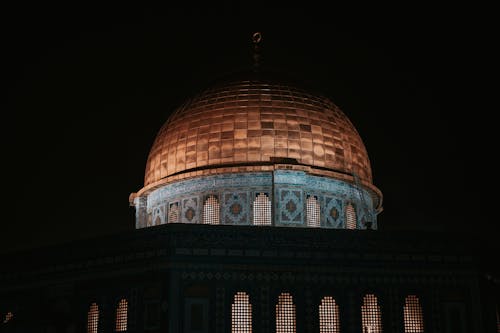 The dome of the rock at night