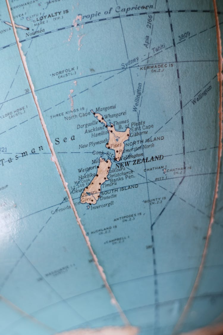 New Zealand On A Globe