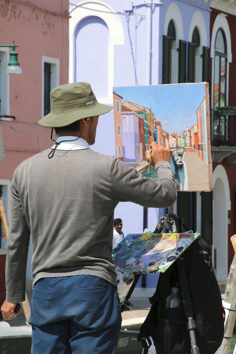 Artist Painting Old Town