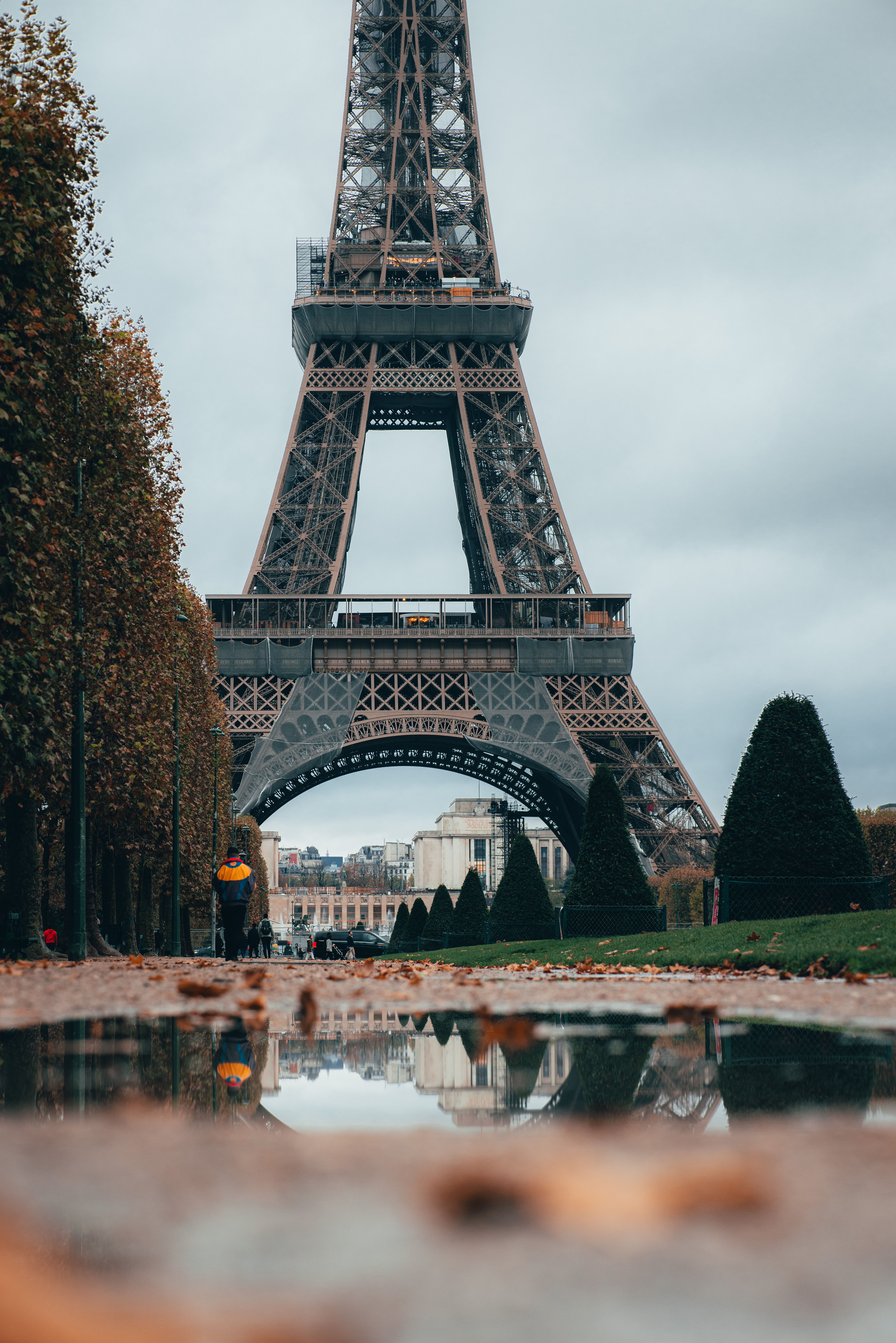 The Park and the Bottom of the Eiffel Tower in Autumn · Free Stock Photo