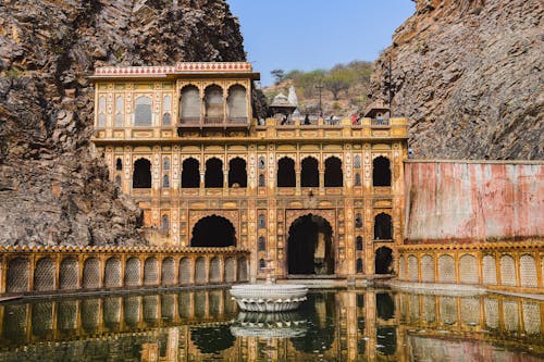 View of the Monkey Temple in Jaipur, India 