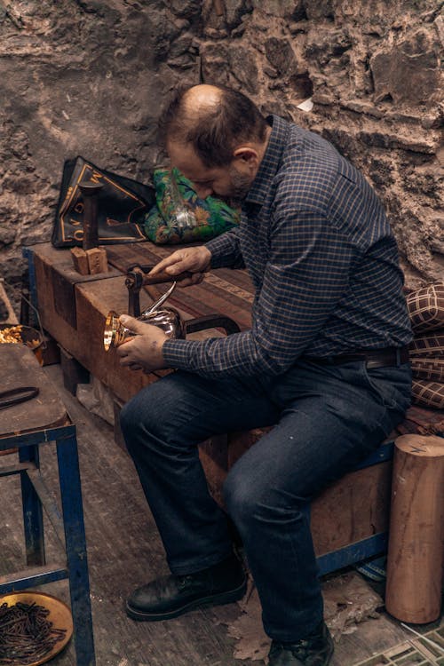 A Blacksmith in a Workshop 