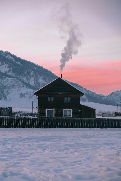 House in Winter at Dusk