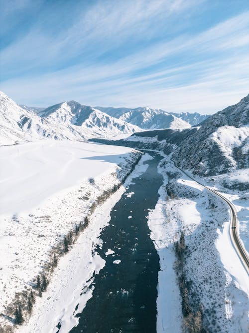 River in Moutnains in Winter