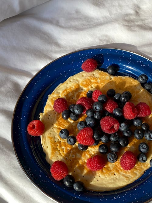 Free Close-up of Pancakes with Berries  Stock Photo