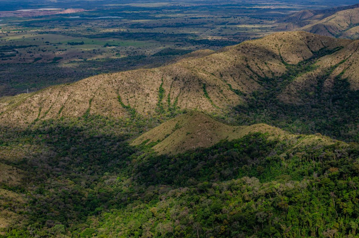 Vista aérea da serra de Chapada dos Guimarães