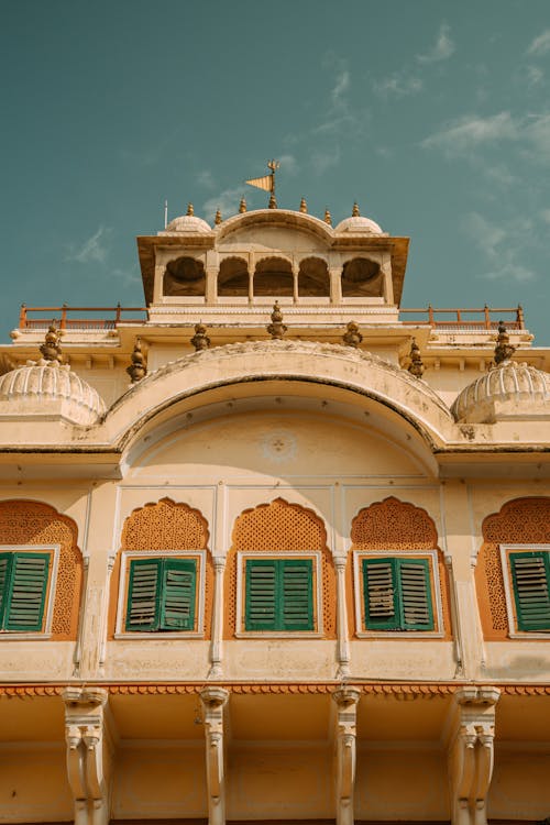 Windows of Peacock Gate at City Palace in Jaipur, India