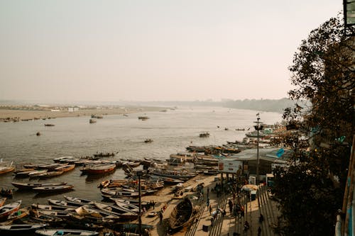Boats in the Harbor on the Ganges River