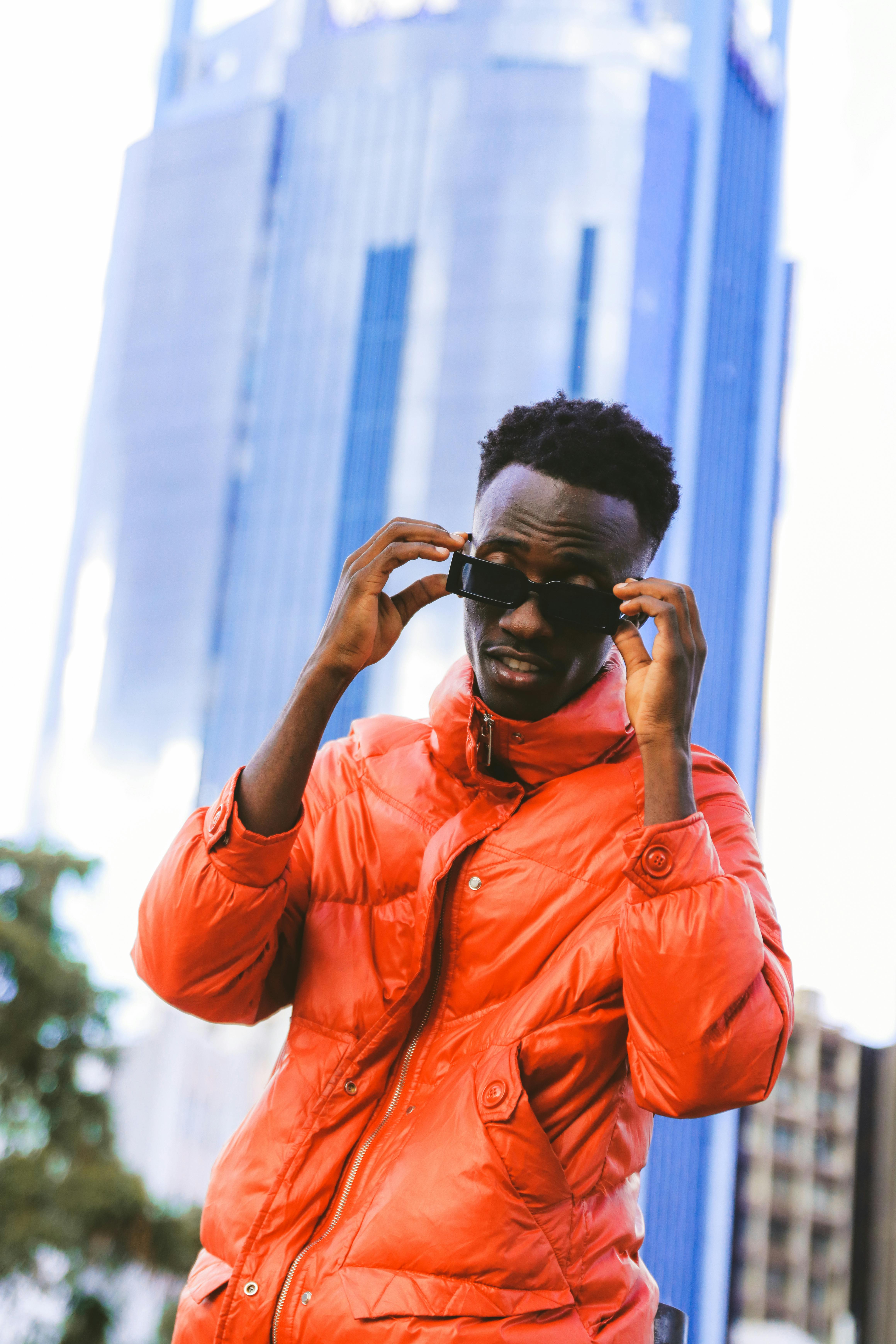 Bright orange puffer jacket online