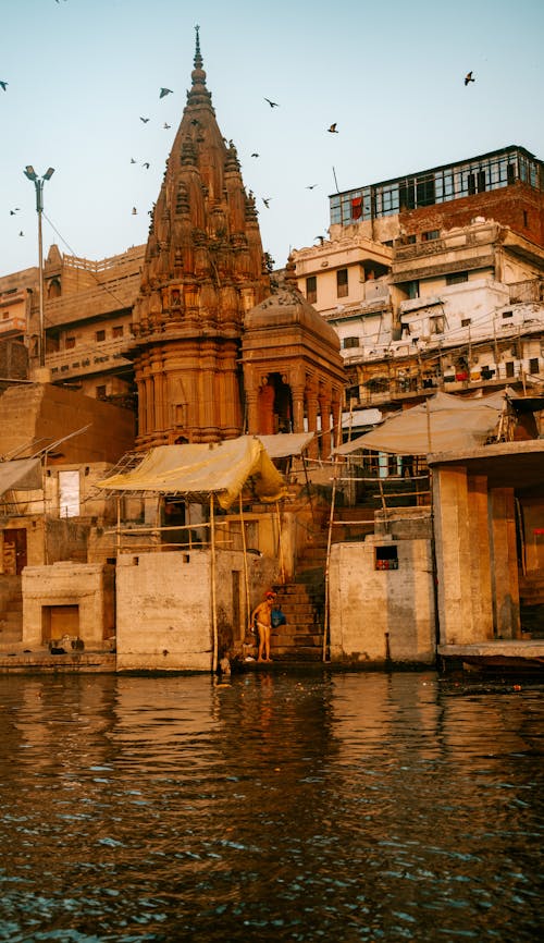 Hindu Temple on the Bank of the Ganges in Varanasi