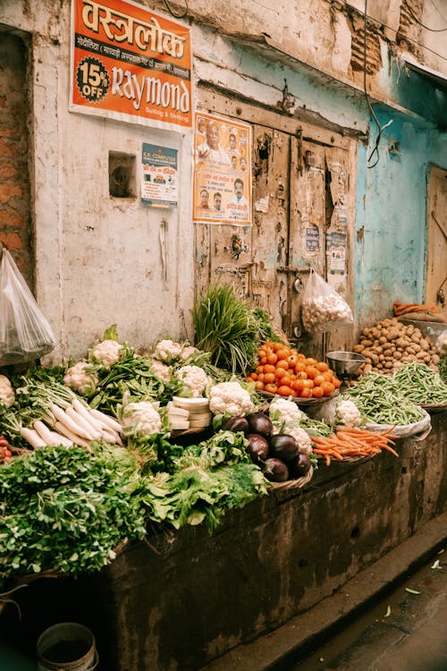 Market Stalls with Vegetables in the Street 